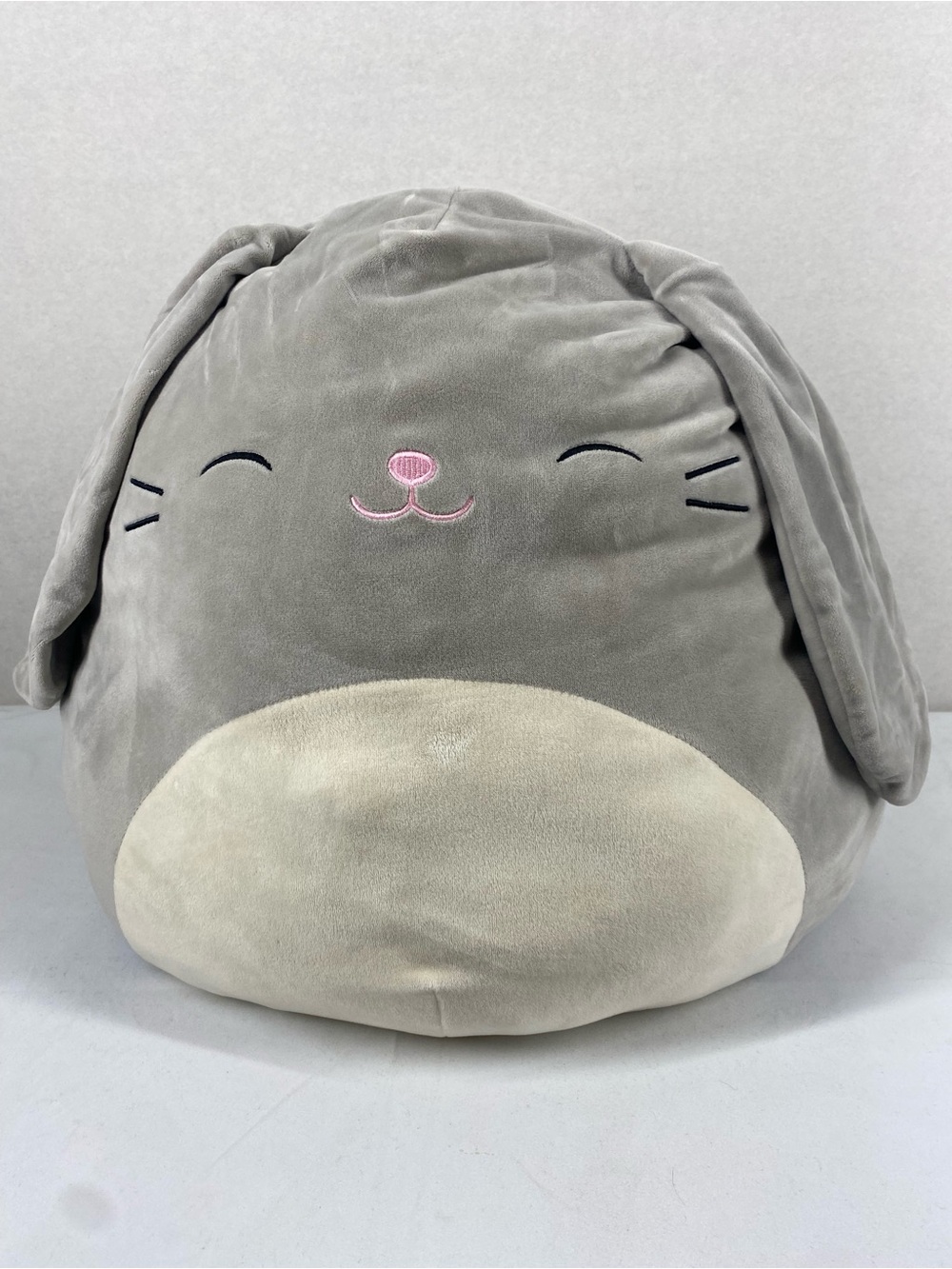 Squishmallows Blake Grey Bunny with Cream Belly and Pink Nose 16โ